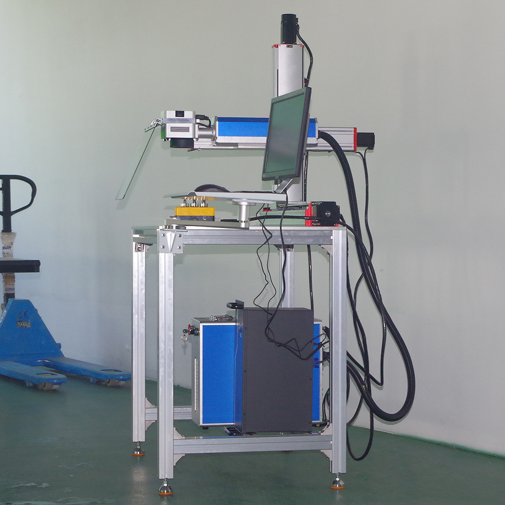 Machine de marquage laser à fibre JPT 20/30/50/60/80/100W avec grande table de travail motorisée XYZ 3 axes