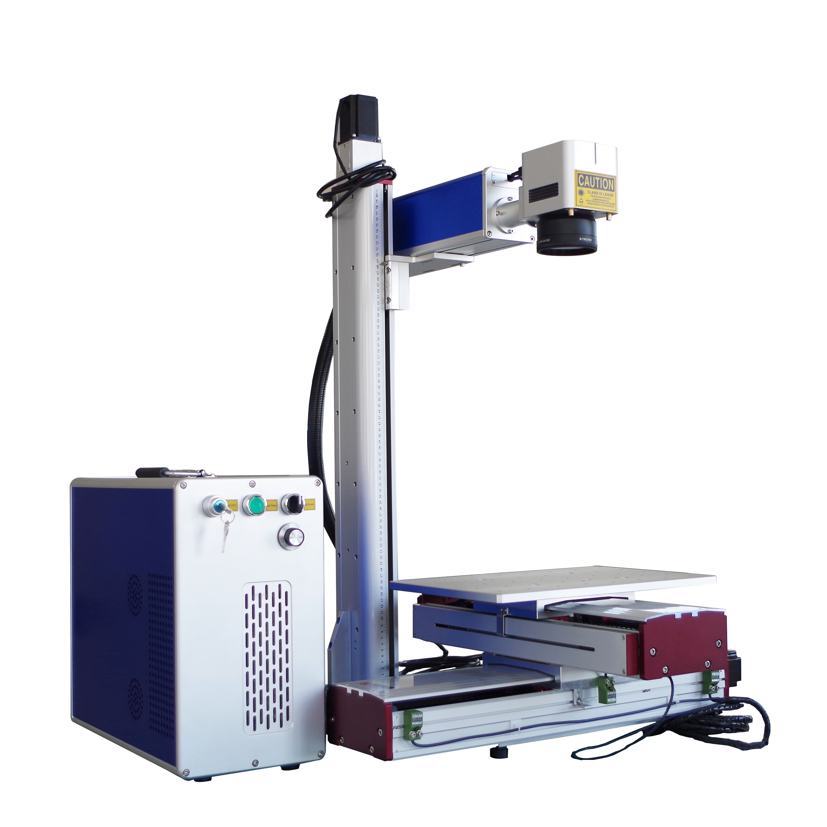 Machine de marquage laser à fibre laser à table mobile x et y pour une grande zone de travail